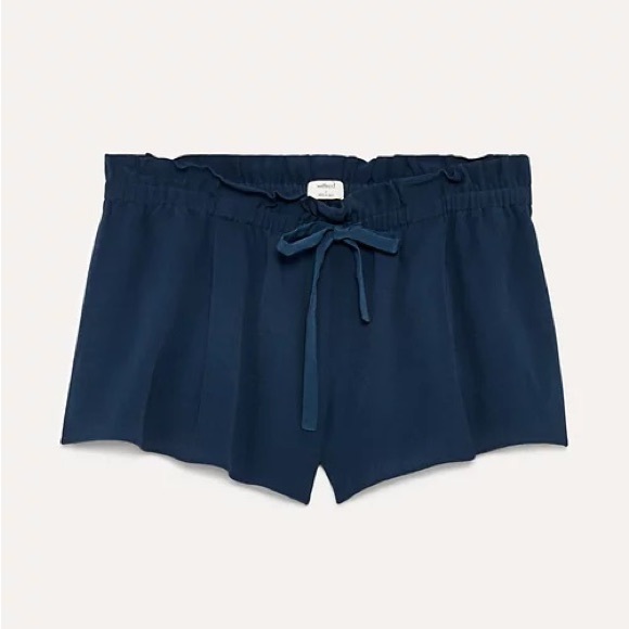 WILFRED Navy Montrouge Tie Crepe Shorts - Picture 5 of 8